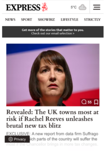 rachel reeves suffrago daily express